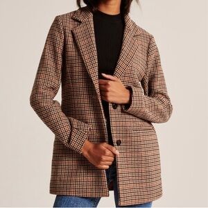 Abercrombie & Fitch Houndstooth Blazer Coat